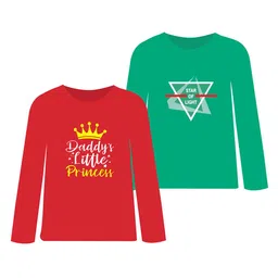 CoolTees4U Girls Typography 2 Printed Applique T-shirt-image-52