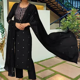 KALINI Women Ethnic Motifs Embroidered Regular Sequinned Kurta Set-picture-30