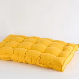 SKANDA FAB 2-Pcs Yellow Rectangle Shaped Pure Cotton Pre-FilledCushions image 4