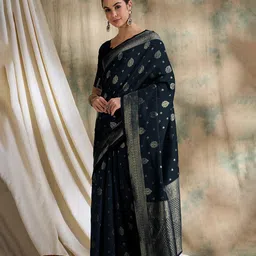 Sangria Woven Design Banarasi Saree With Blouse image 2