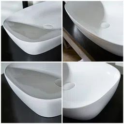 glexero Classy Stylish Bathroom Wash Basin Super White Countertop Table Top Basin image 4
