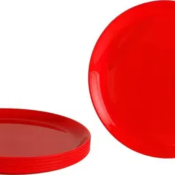 everbuy 8 Inch Plastic Snacks/Side/Half Plates Set, BPA Free, Unbreakable Plate Quarter Plate image 1