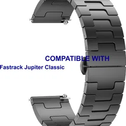 ACM WSM37Y22BK3903 Watch Strap Metal Steel Belt 22mm for |Fastrack| Jupiter Classic Smartwatch Black Smart Watch Strap-picture-24