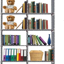 zooper Cabinet print 12 Shelf Book Organizer Metal Open Book Shelf image 2