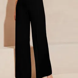 smartvision Women Slim Fit Black Lycra Blend Trousers-picture-18