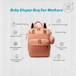 baby holic Premium Maternity Diaper Bag with Foldable Crib, Waterproof Baby Travel Backpack Tote Diaper Bags image 3