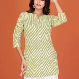 roop lavanya Casual Regular Sleeves Solid Women Light Green Top image 5