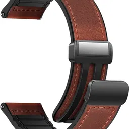 ACM Strap Leather Magnetic Silicone 20mm for ||Garmin|| Forerunner 165 Smartwatch 3848367 mm Synthetic Leather Watch Strap image 4