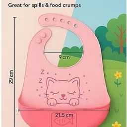 badal kids Food‑Grade Silicone Baby Feeding Bib with Deep Pocket | Waterproof, Adjustable image 2