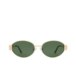 SPADEACES Unisex Rimless UV Protected Oval Sunglasses GOLD GREEN OVAL image 4