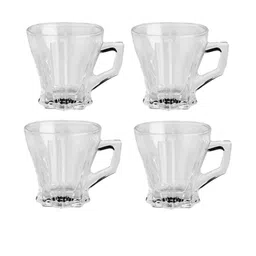 Somil Clear Glass Coffee & Tea Cup / Mug (120 Ml), Enjoy Your Drink in Style, 7.8 X 9.7 X 8 Cm, Pack of 4-image-84