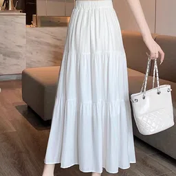 StyleCast Gathered Or Pleated Opaque Flared Midi Skirt image 3