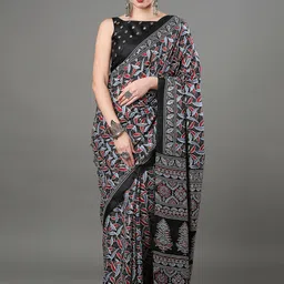 KALINI Ajrak Block Block Print Saree image 1