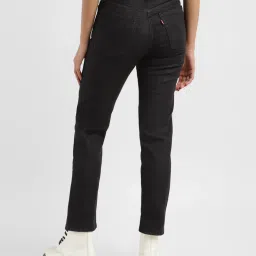 levi's Women's Black Wedgie Straight Fit Mid Rise Jeans image 4
