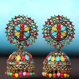JMBW INTERNATIONAL Dome Shaped Jhumkas Earrings-image-97