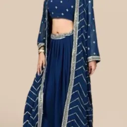 PARROT CREATION Embroidered Top And Skirt With Shrug image 2