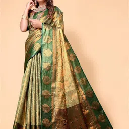 AKSH FASHION Woven Design Zari Banarasi Saree-picture-14