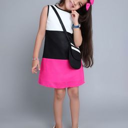 Pink Chick Girls Colourblocked A-Line Dress-picture-13