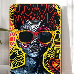 Livin'luxe Black & Yellow Afro Girl With Sunglasses Wood Wall Art-picture-29