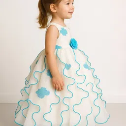 BAESD Girls Embellished Net Fit and Flare Maxi Dress image 2