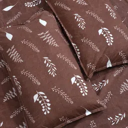 Myntra Elegant Homes Brown & White Printed 300 TC Fitted King Bedsheet Set 2.5 x 2.25 m image 2