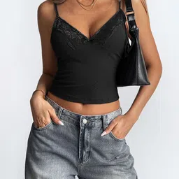 Outzidr Women Solid V Neck Strappy Cami Tops-picture-14