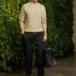 Campus Sutra Men Cable Knit Pullover-picture-25