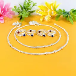 AamNa Enterprises Silver-Plated Stone-Studded Jewellery Set-picture-21