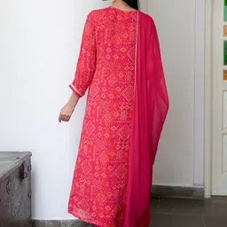 KALINI Women Viscose Rayon Printed Kurta Sets With Dupatta image 5