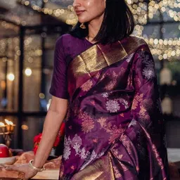 YAMUNE Woven Design Zari Pure Silk Banarasi Saree image 2