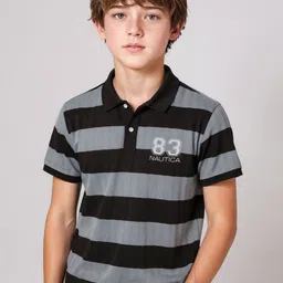 Nautica Boys Striped Polo Collar T-shirt-picture-19