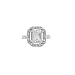 KACY Silver-Plated CZ Studded Finger Ring image 2