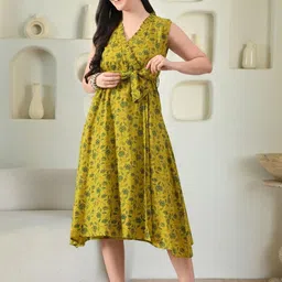 Sangria Women Floral Print Cotton Wrap Dress-picture-29