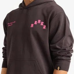 RARE RABBIT Men Typography Printed Hooded Sweatshirt image 2