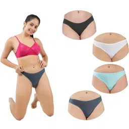 ORLIZEA Pack of 4 Women Low-Rise Cotton Blend Thongs-picture-13