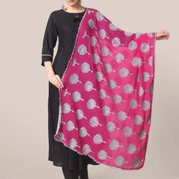 Dupatta Bazaar Floral Embroidered Dupatta With Thread Work-picture-31
