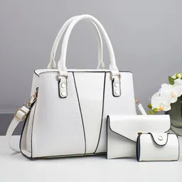 StyleCast Set Of 3 Abstract Textured Two Handles Structured Handheld Bags-picture-13