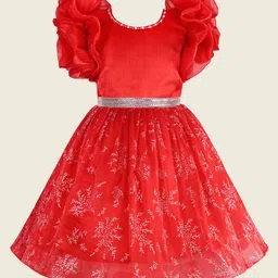 Wish Karo KidsFlared Sleeve Chiffon Fit & Flare Dress-picture-46