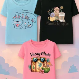 damn gud dg Damn Gud Girls Multicolour T-Shirt Pack of 27-picture-24