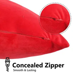 Yellow Weaves Red Set of 3 Velvet Square Cushion Covers image 3