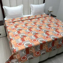 Pure Decor Rust & Grey Printed Pure Cotton 260 TC King SizeDuvetCover-image-85