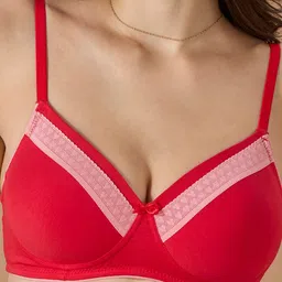 bodyline Pack of 2 Medium Coverage Lightly Padded Seamless Cotton Non-Wired T-Shirt Bra image 3