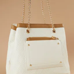 Ginger by Lifestyle PU Structured Shoulder Bag with Quilted image 2