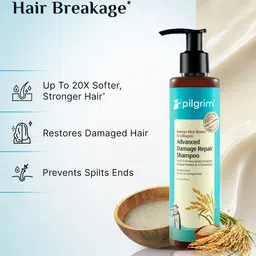 Pilgrim 2Pcs Korean Rice Water & Collagen Advanced Damage Repair Shampoo - 200ml each image 2