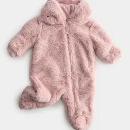Marks & Spencer Infant Faux Fur Hooded Long Sleeves Sleepsuit-picture-32