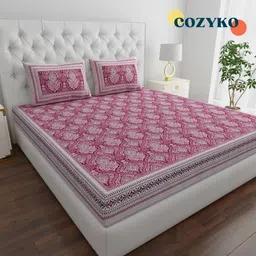 200 TC Cotton King Jaipuri Prints Flat Bedsheet-image-43