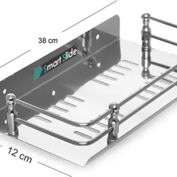 smart slide Stainless Steel Multi-Use Bathroom Rack / Bathroom Stand / Bathroom Shelves / Perfume Rack / Bathroom Accessories Stainless Steel Wall Shelf image 2