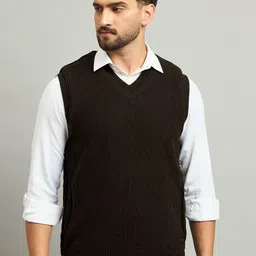 Duke Men Pack Of 2 Geometric Self Design V-Neck Sweater Vest image 5