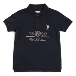 U.S. Polo Assn. Kids Boys Brand Logo Printed Polo Collar T-shirt image 3