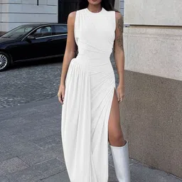 Outzidr Women Sleeveless Slits Maxi Dress-picture-23